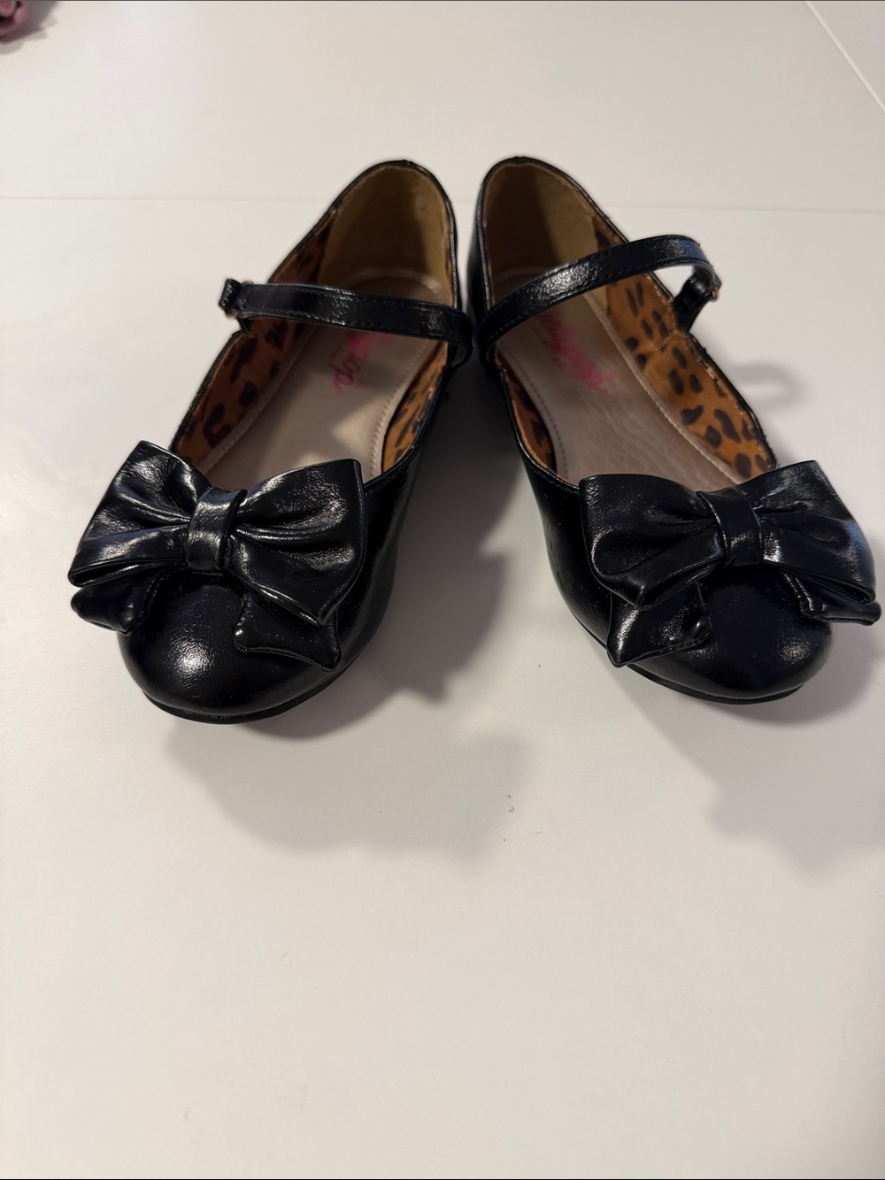 Jellypop Black Bow Mary Jane Flats with Strap - SZ 13M